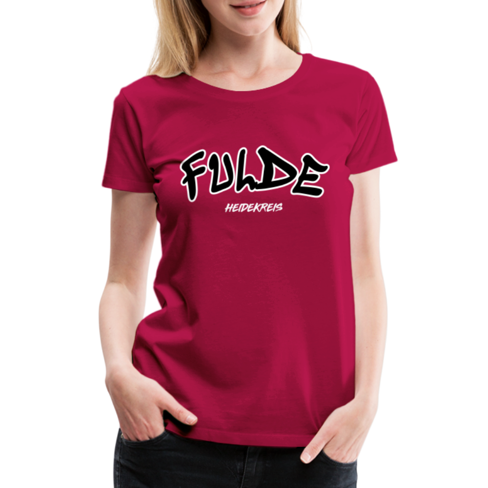 Fulde Heidekreis Frauen Premium T-Shirt flex - dunkles Pink