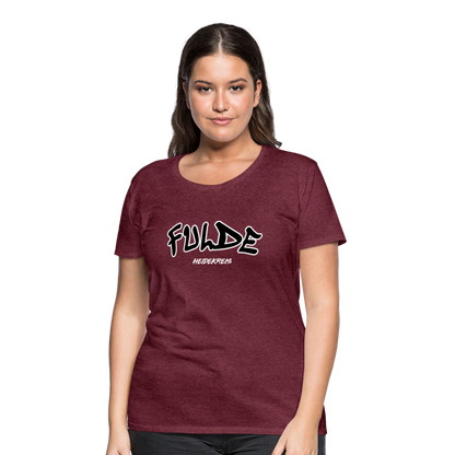 Fulde Heidekreis Frauen Premium T-Shirt flex - Bordeauxrot meliert