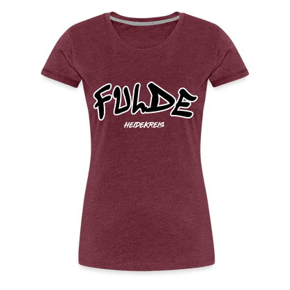 Fulde Heidekreis Frauen Premium T-Shirt flex - Bordeauxrot meliert