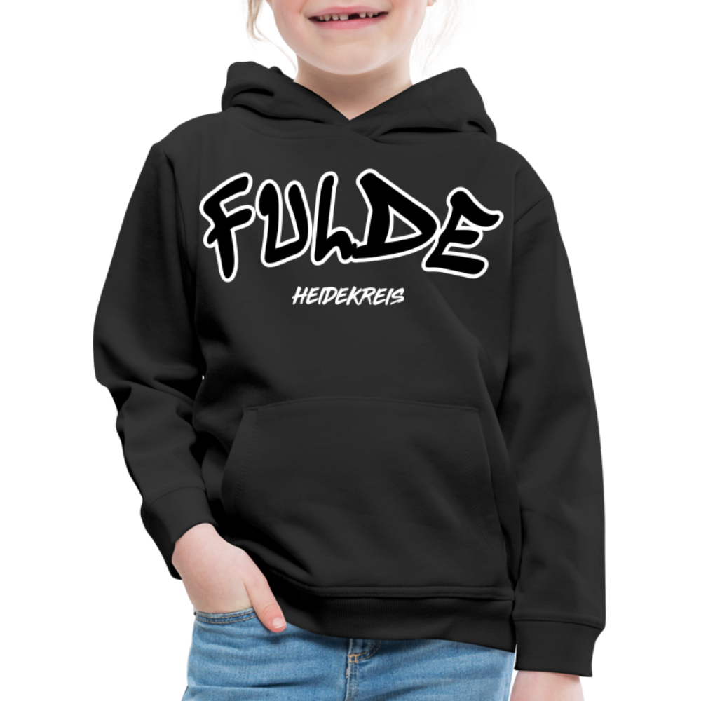 Fulde Heidekreis Kinder Premium Hoodie flex - Schwarz