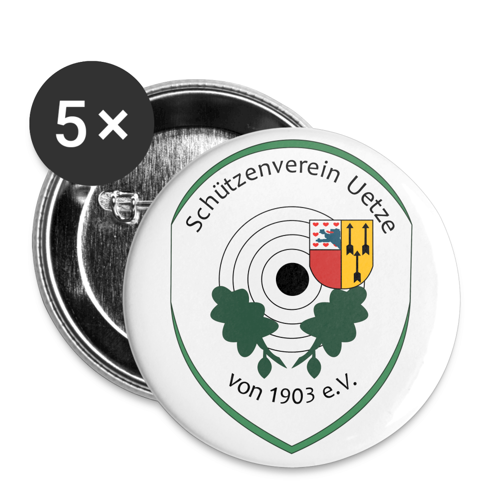 Schützenverein Uetze Buttons groß 56 mm (5er Pack) - Weiß