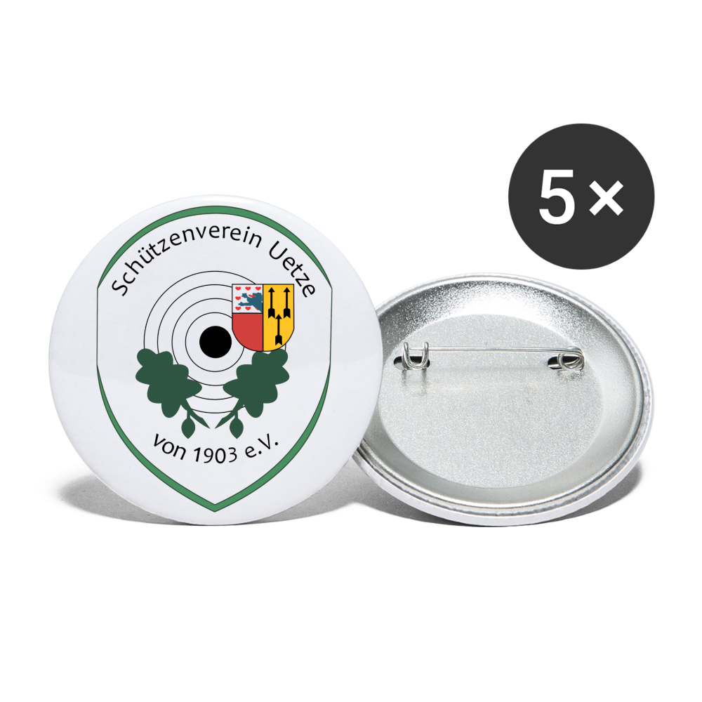 Schützenverein Uetze Buttons groß 56 mm (5er Pack) - Weiß