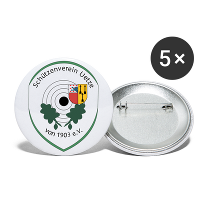 Schützenverein Uetze Buttons groß 56 mm (5er Pack) - Weiß